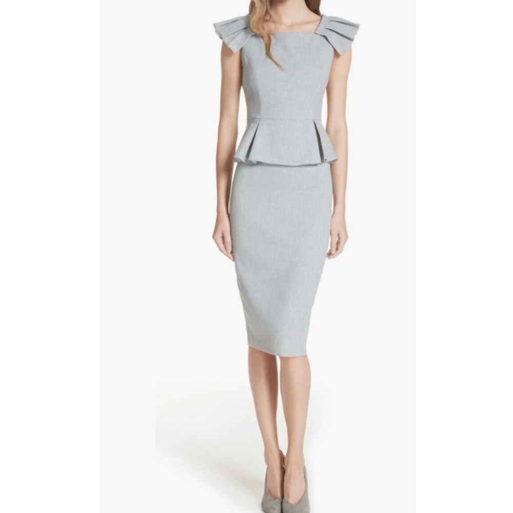 Ted Baker Gray Peplum Dress Set